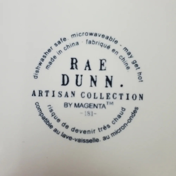 Rae Dunn Magenta Tepot Typewriter Font Ceramic Dimpled White - Picture 2 of 14